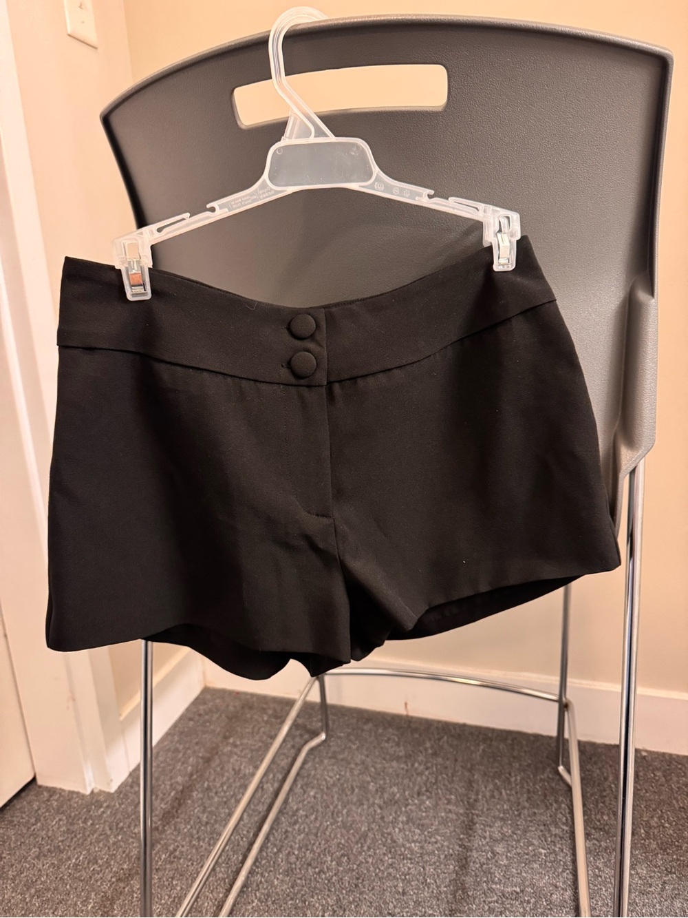 Mid rise black micro shorts